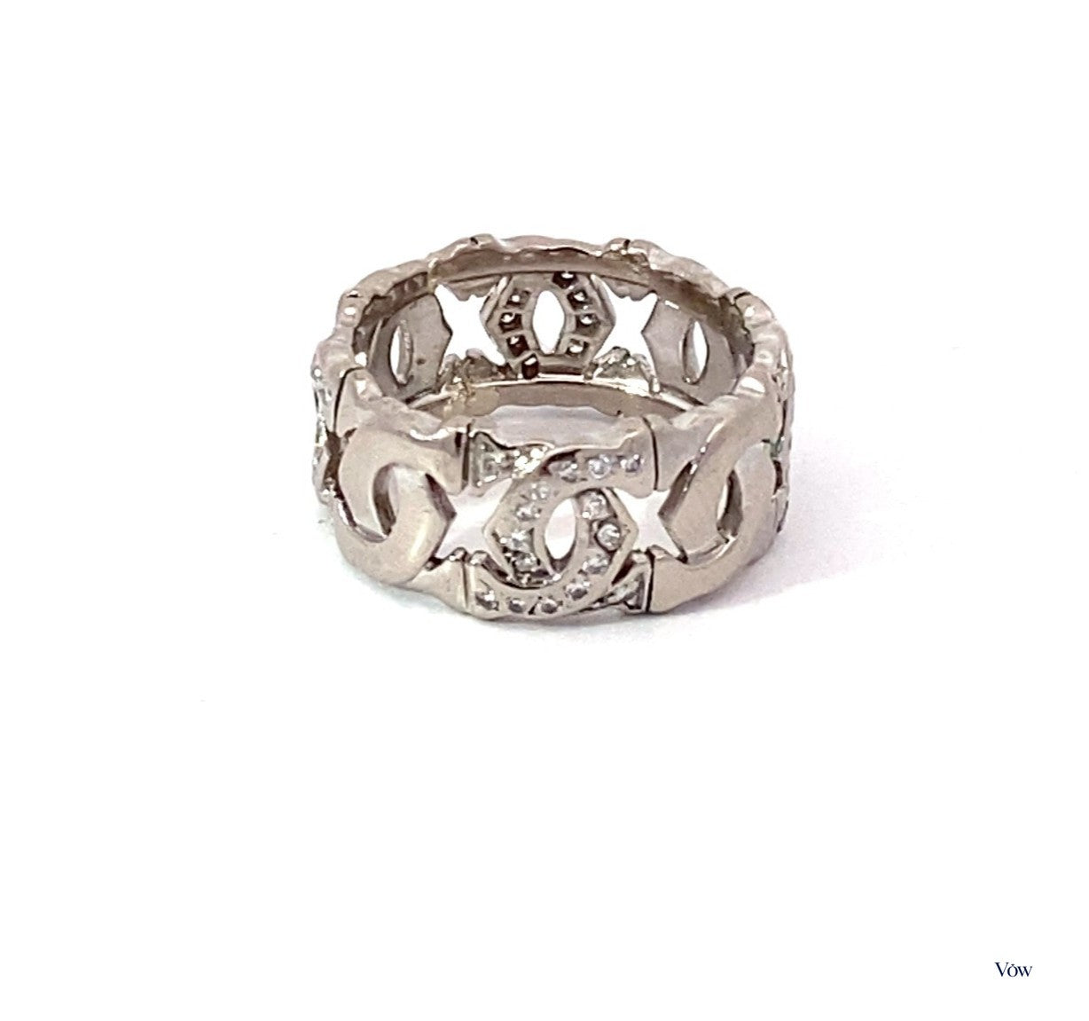 Cartier Entrelaces Diamond Band — 18K White Gold, Size 5 — Authentic Pre-Owned