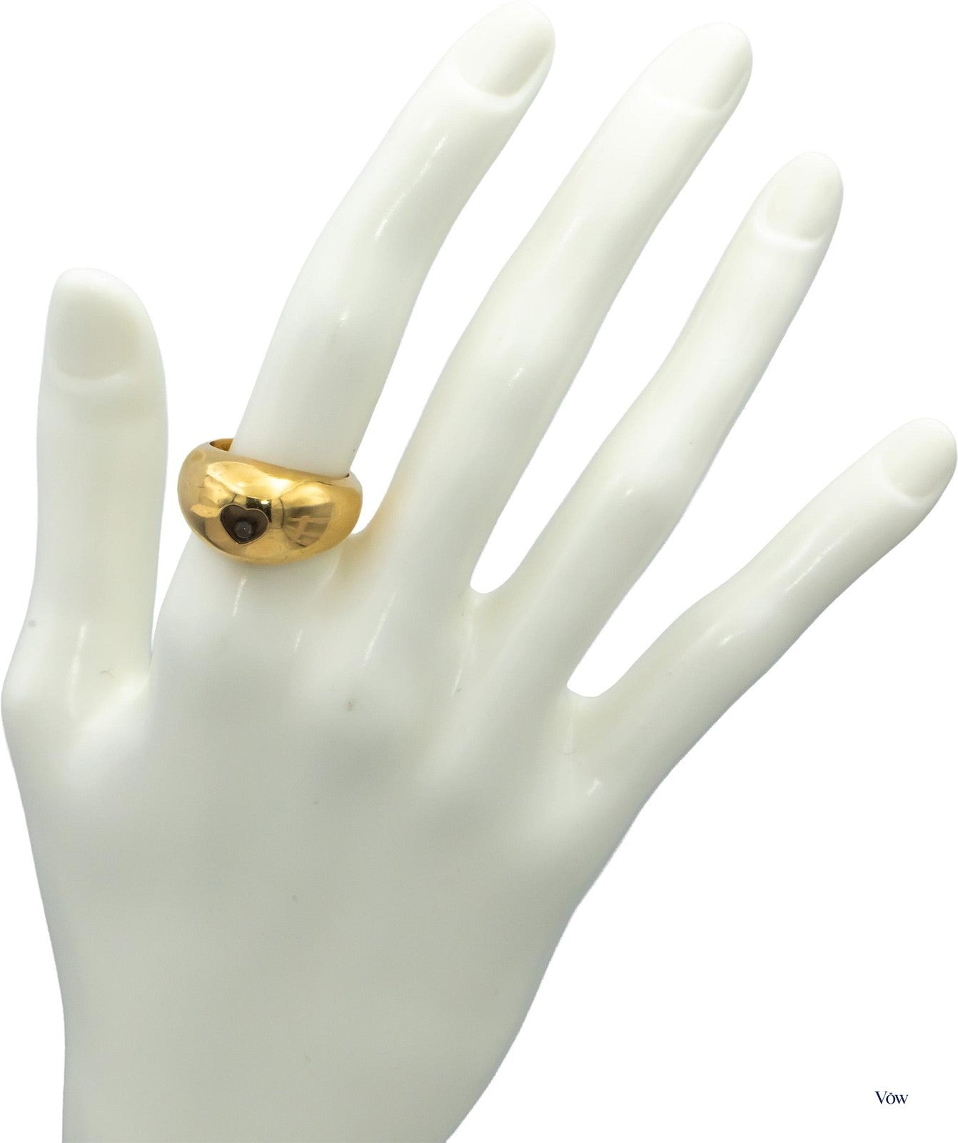 Chopard Happy Diamond Heart Ring — 18k Yellow Gold, Size 6.5 — Authentic Pre-Owned