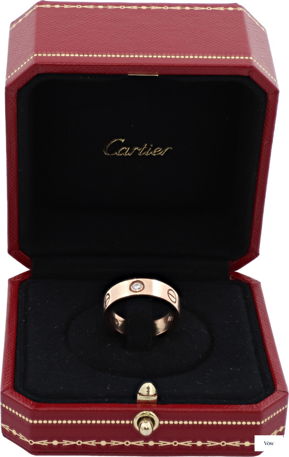 Cartier Love Ring — 18k Pink Gold, 3 Diamonds — Authentic Pre-Owned
