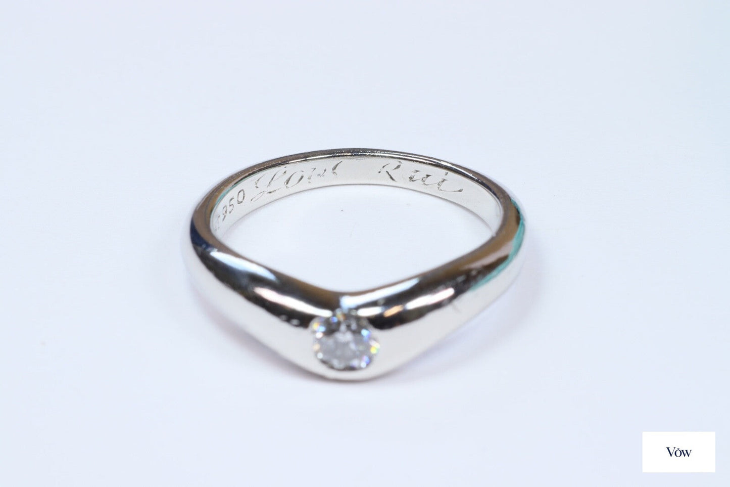 Tiffany & Co. Elsa Peretti Curved Band — 0.18ct Diamond, Platinum — Authentic Pre-Owned