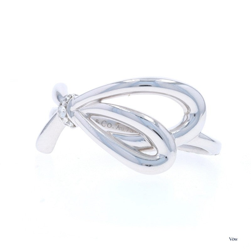Tiffany & Co. Bow Diamond Band — 0.08ct Round Brilliant, 18k White Gold — Authentic Pre-Owned