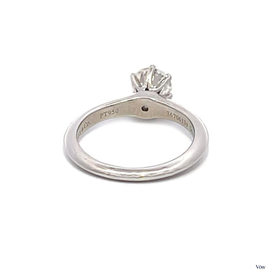 Tiffany & Co. Solitaire Engagement Ring — 0.85ct Round, Platinum — Authentic Pre-Owned