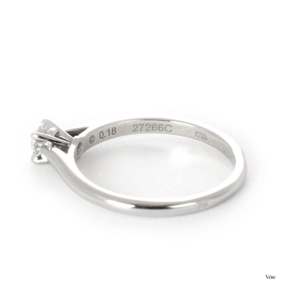 Cartier Solitaire Diamond Ring — 0.18ct Round, Platinum — Authentic Pre-Owned