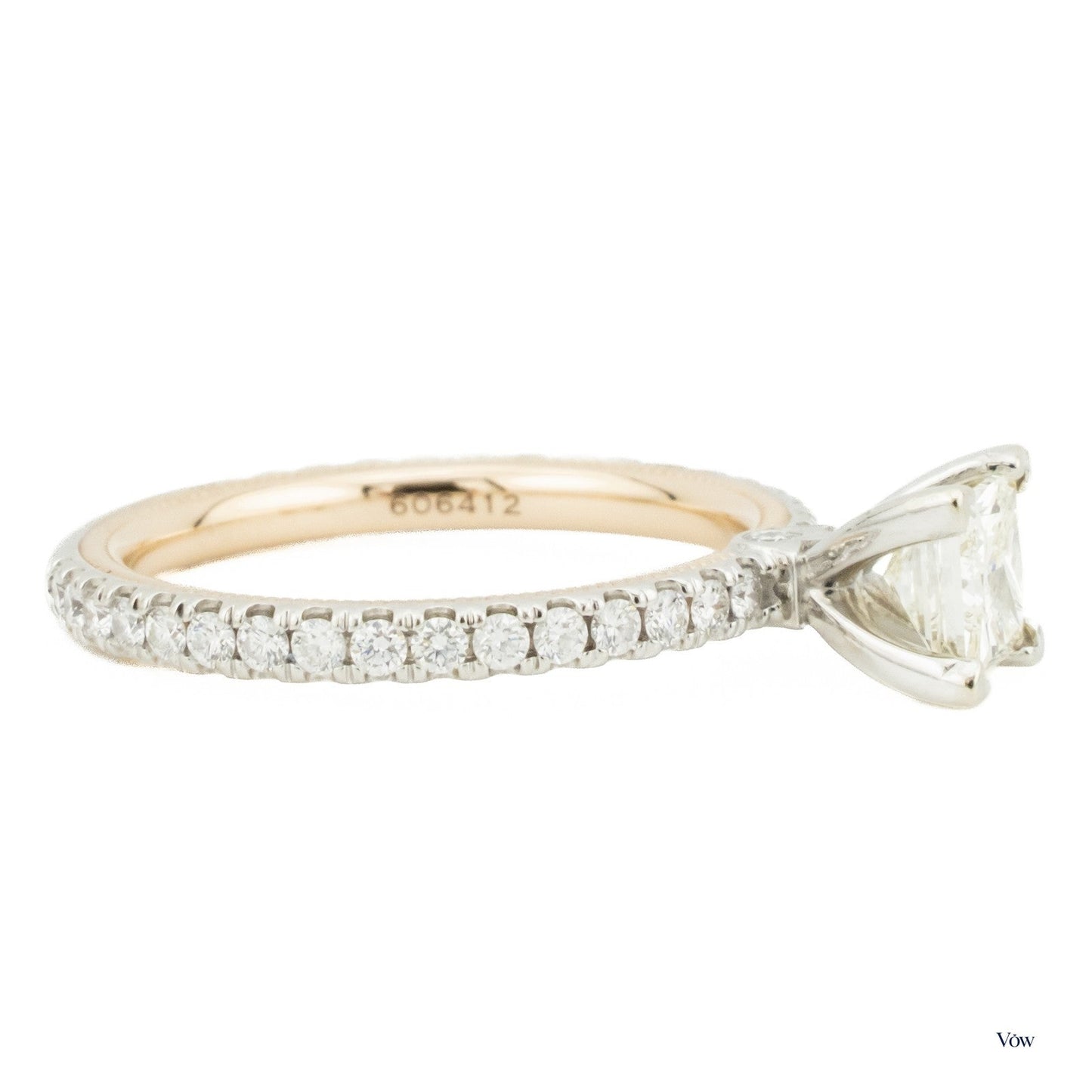 Verragio 0.70ct Princess Diamond Ring — Two-Tone Gold — Authentic Pre-Owned