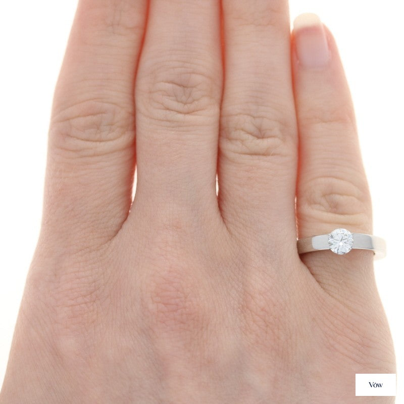 Cartier Diamond Solitaire — 0.53ct Round Brilliant, 18k White Gold — Authentic Pre-Owned