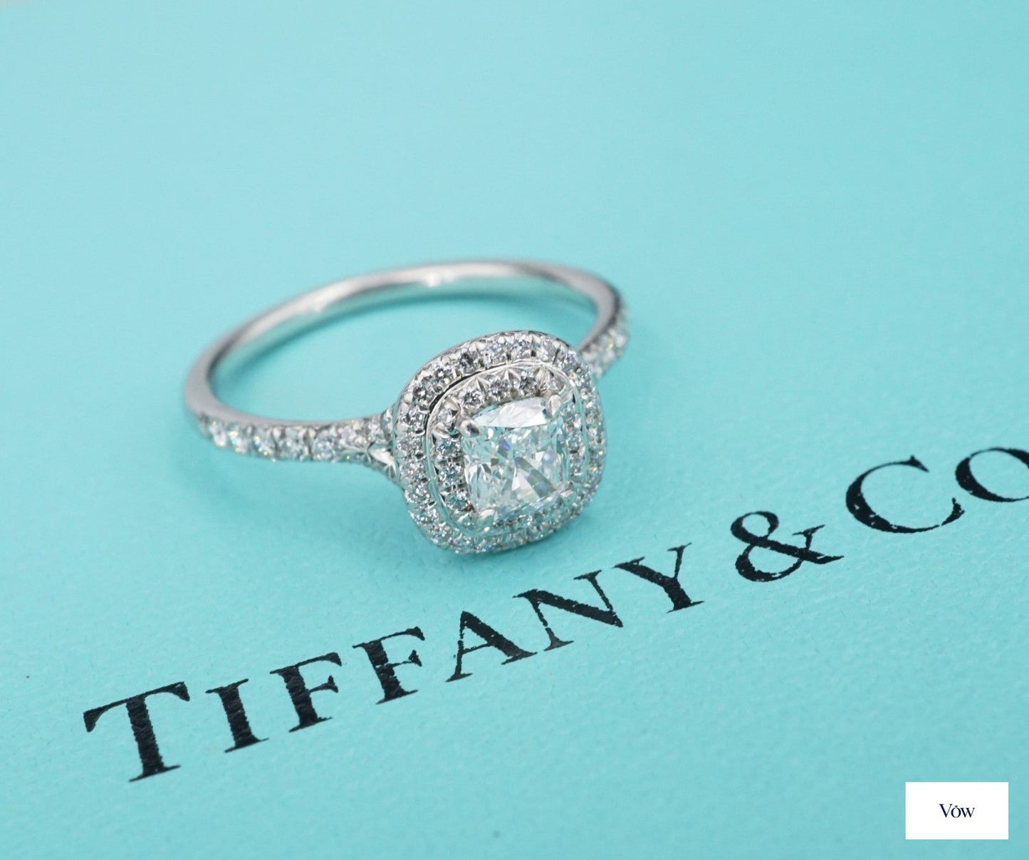 Tiffany & Co. Soleste® — 0.61ct Cushion Diamond Ring, Platinum — Authentic Pre-Owned