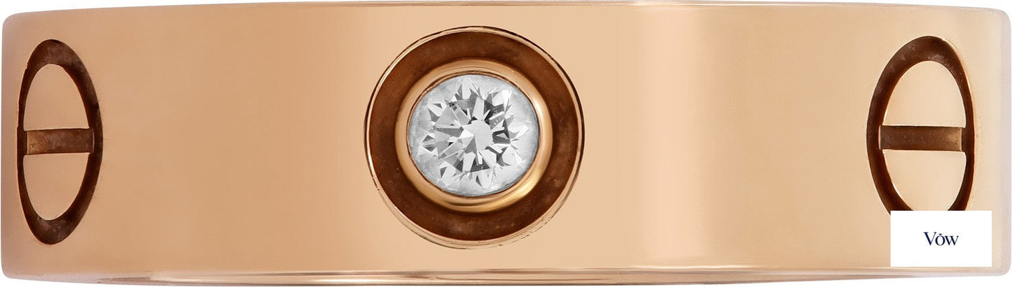 Cartier Love Ring — 18k Pink Gold, 3 Diamonds — Authentic Pre-Owned