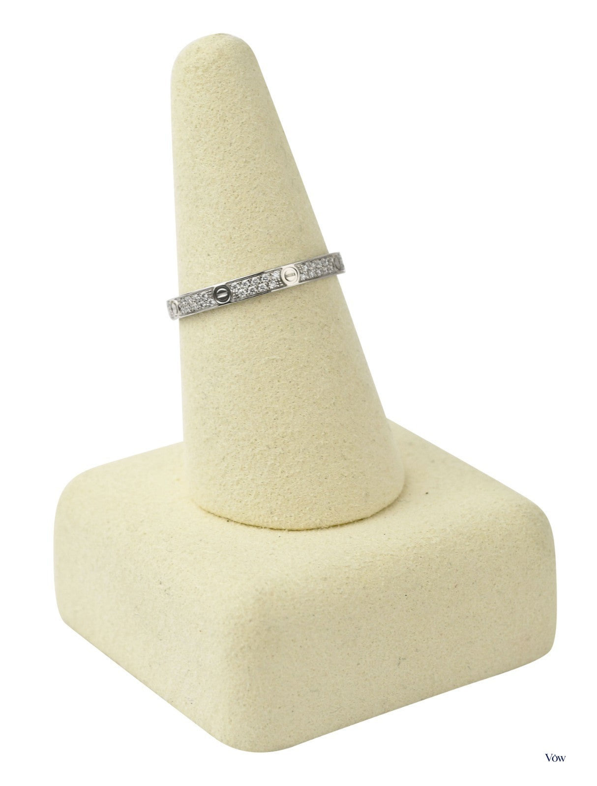 Cartier Love Ring — 0.19ct Pave Diamonds, 18k White Gold — Authentic Pre-Owned