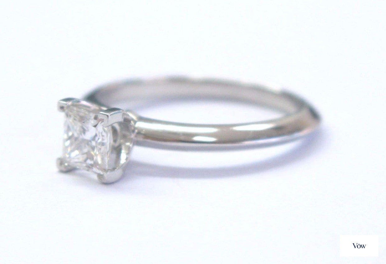 Tiffany & Co. Princess Cut Diamond Solitaire — 0.55ct, Platinum — Authentic Pre-Owned