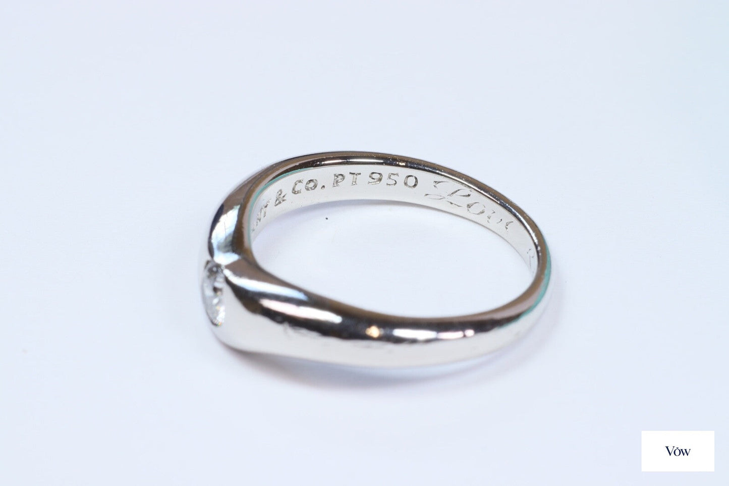 Tiffany & Co. Elsa Peretti Curved Band — 0.18ct Diamond, Platinum — Authentic Pre-Owned