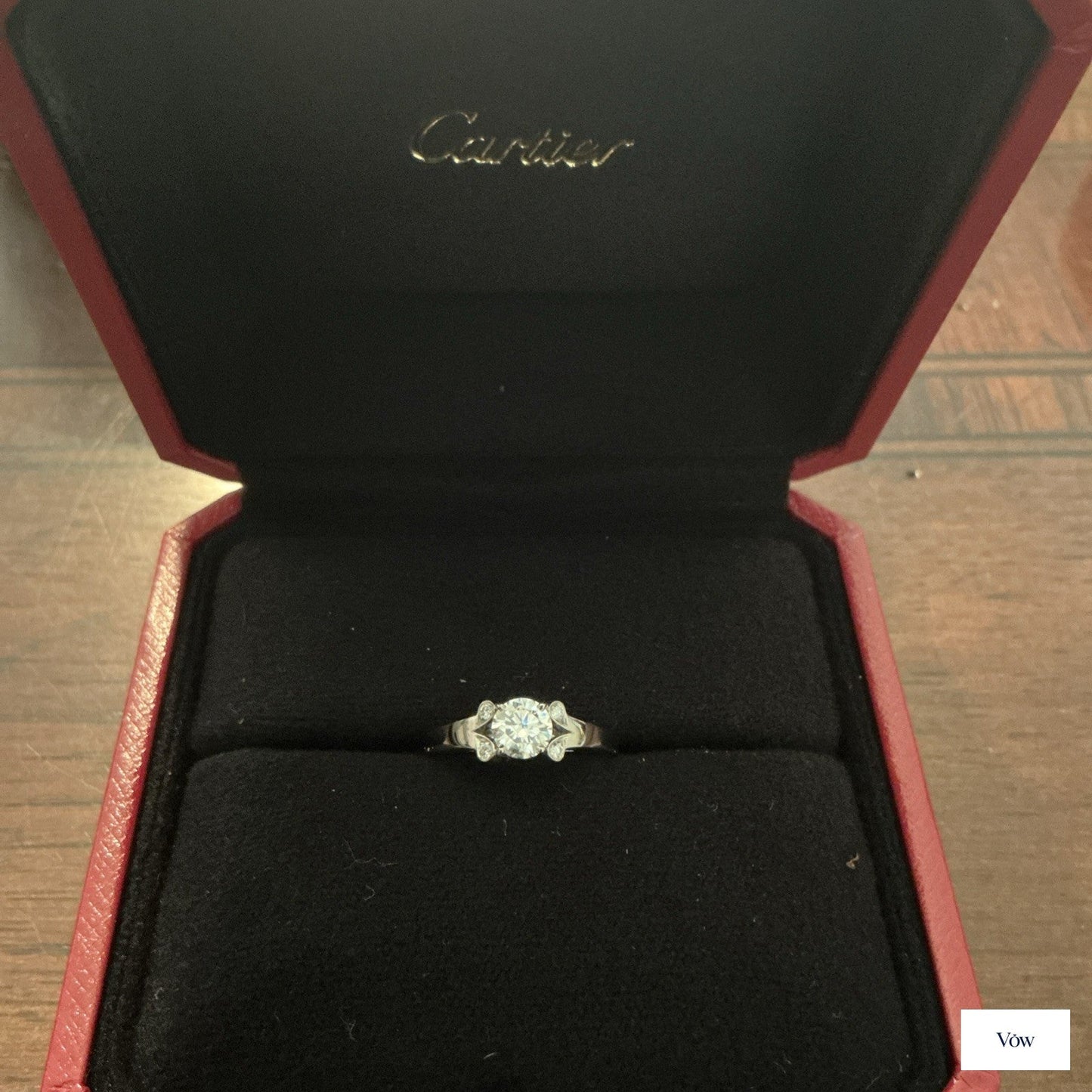 Cartier Ballerine Solitaire — 0.41ct Diamond, 18K White Gold — Authentic Pre-Owned