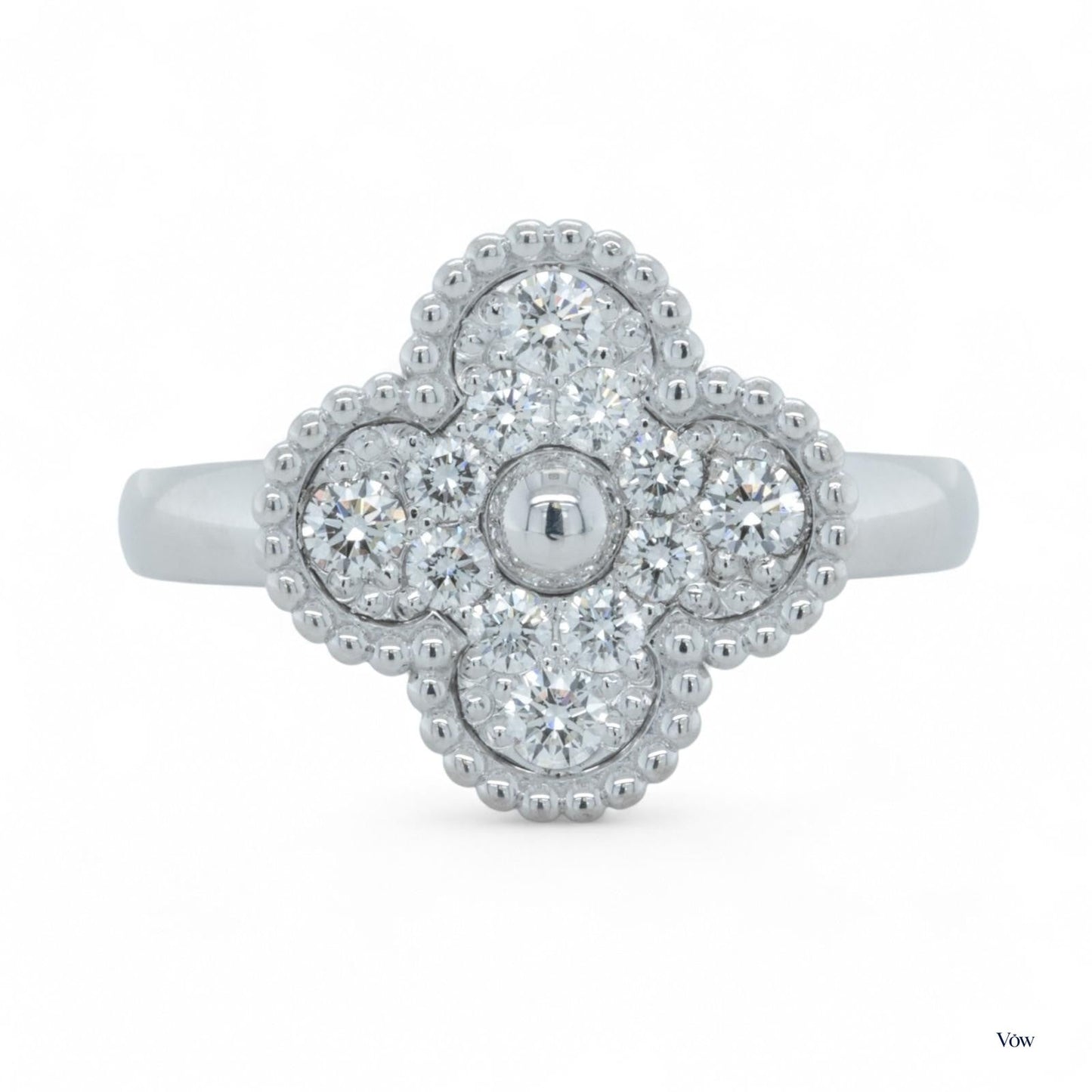 Van Cleef & Arpels Vintage Alhambra — 0.48ct, 18k White Gold — Authentic Pre-Owned