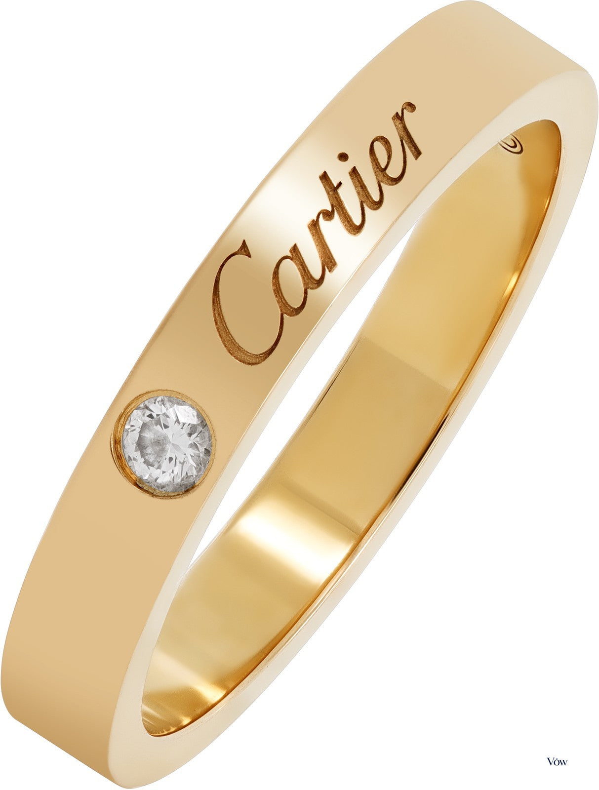 Cartier C de Cartier Diamond Ring — 18k Rose Gold, Size 6.25 — Authentic Pre-Owned