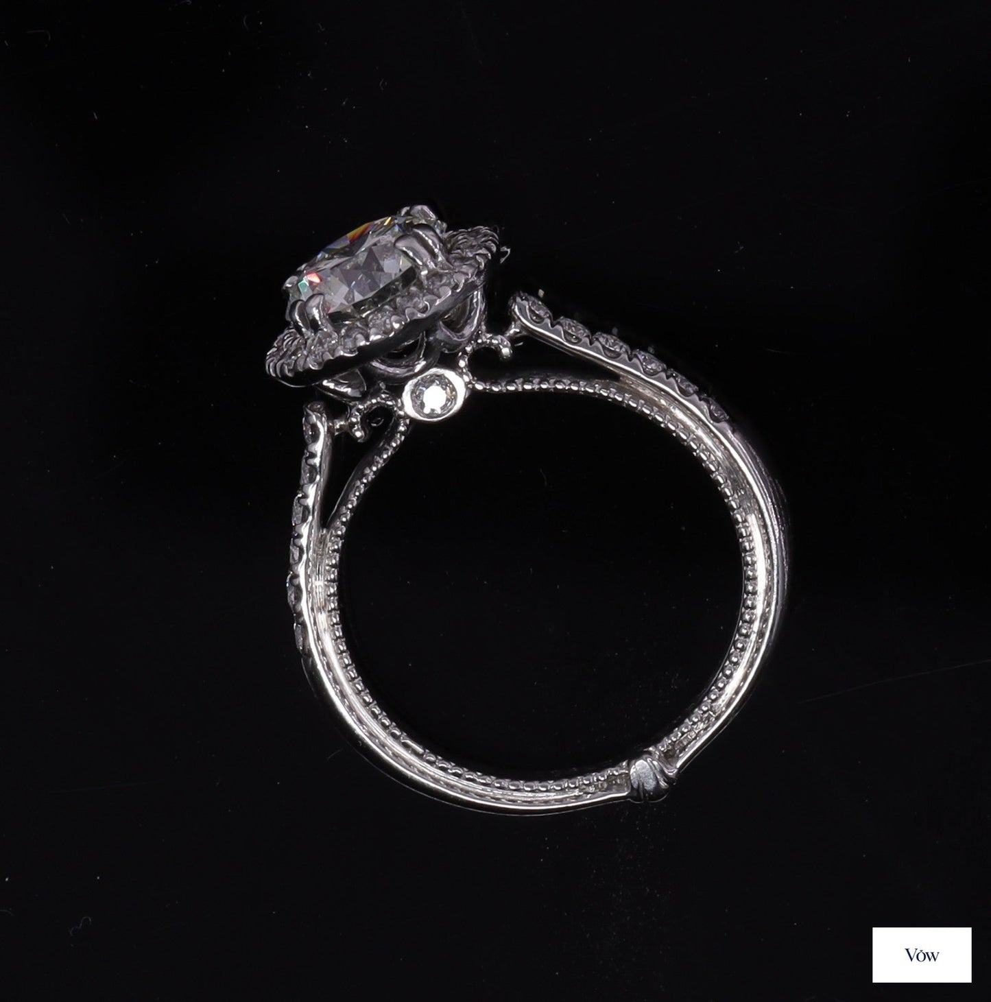 Verragio Platinum Halo Diamond Ring — 1.43-1.58ct Round — Authentic Pre-Owned