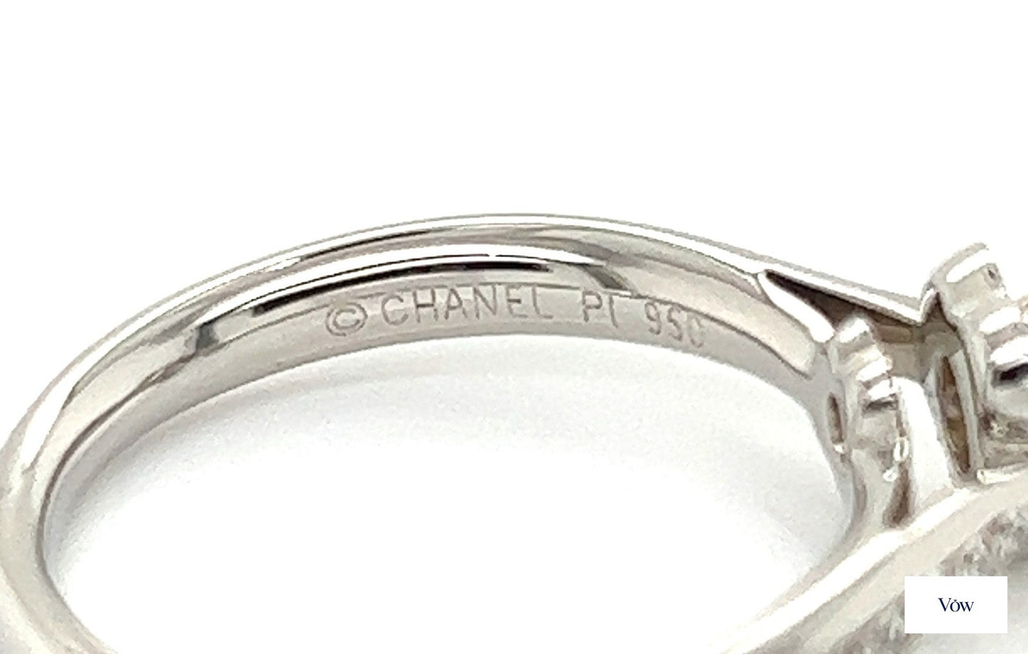Chanel Camellia Diamond Ring — 0.25ct Round, Platinum — Authentic Pre-Owned