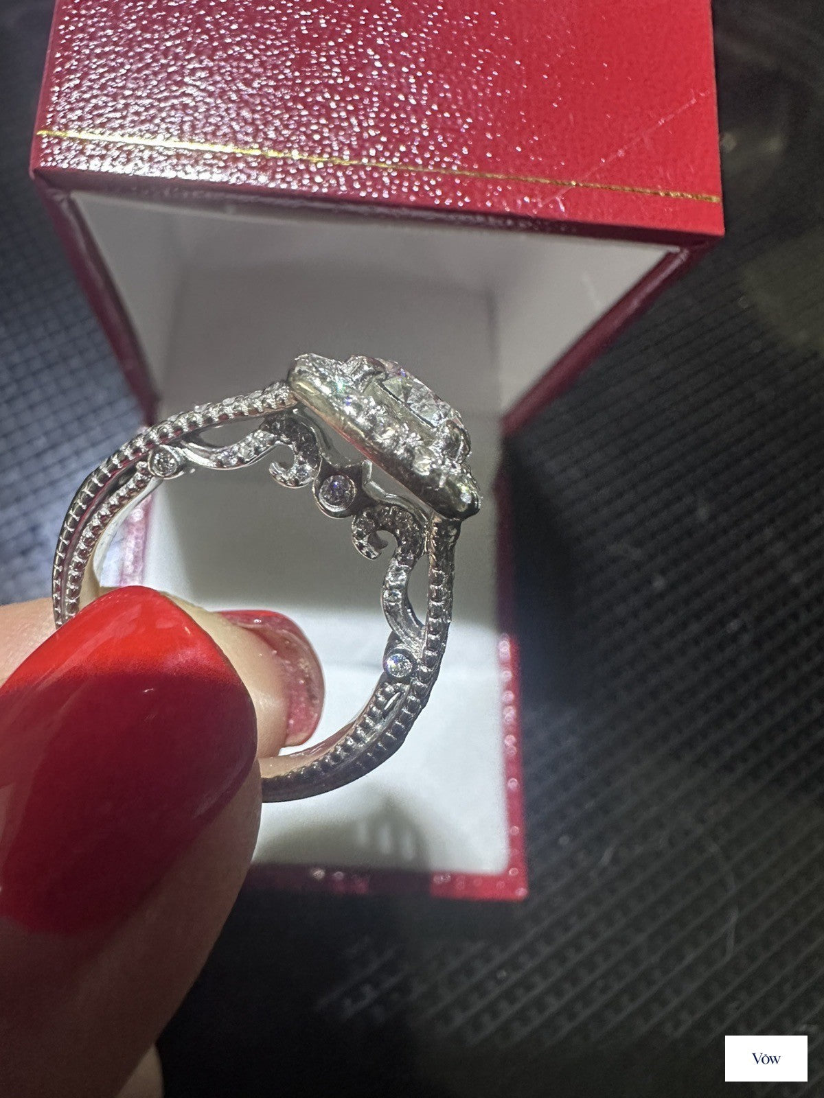 Verragio Halo Diamond Ring — 1.35ct, 18K White Gold — Authentic Pre-Owned