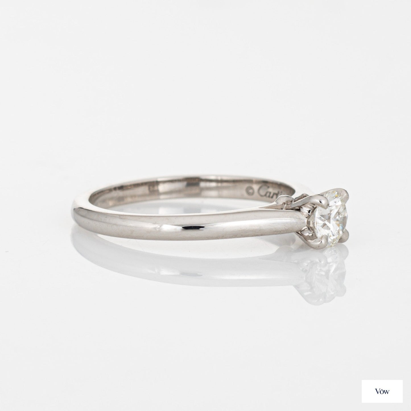 Cartier Solitaire Diamond Ring — 0.30ct Round, Platinum — Authentic Pre-Owned