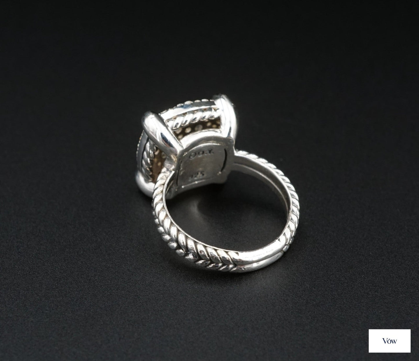 David Yurman Chatelaine Diamond Ring — Sterling Silver — Authentic Pre-Owned