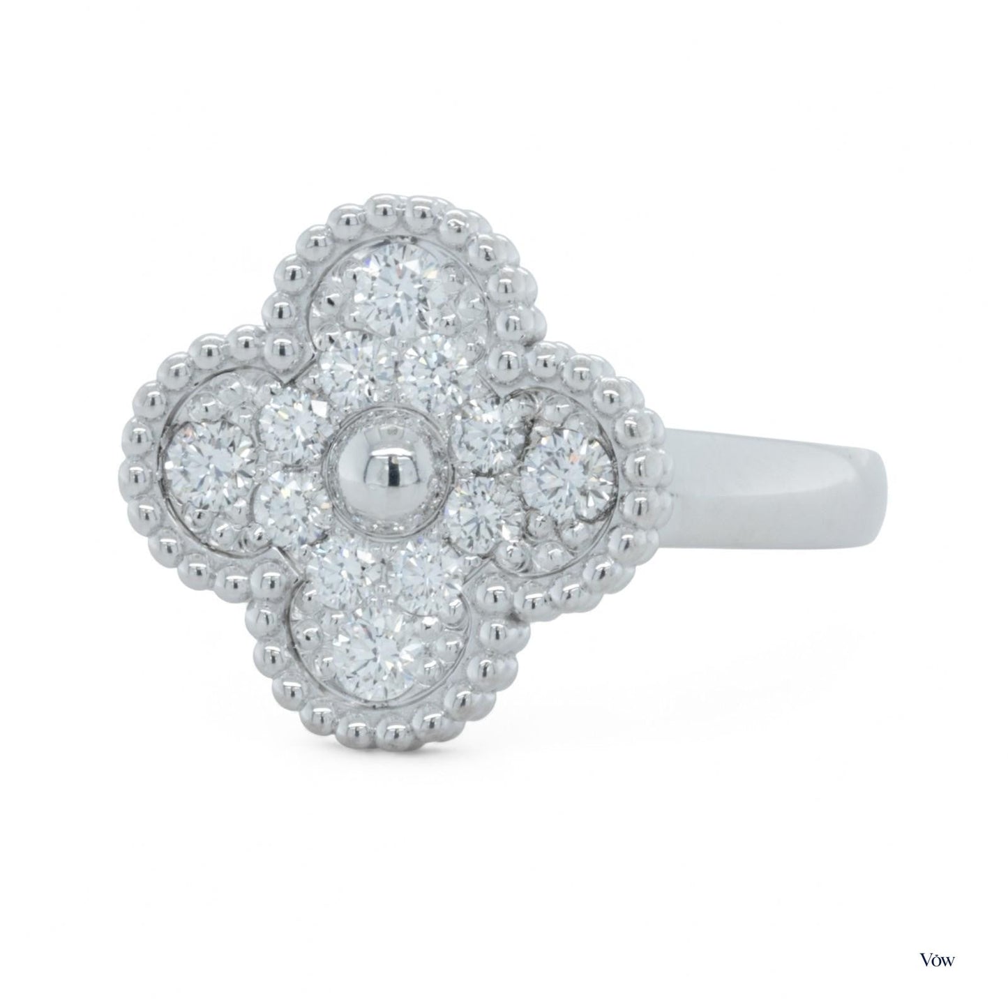 Van Cleef & Arpels Vintage Alhambra — 0.48ct, 18k White Gold — Authentic Pre-Owned
