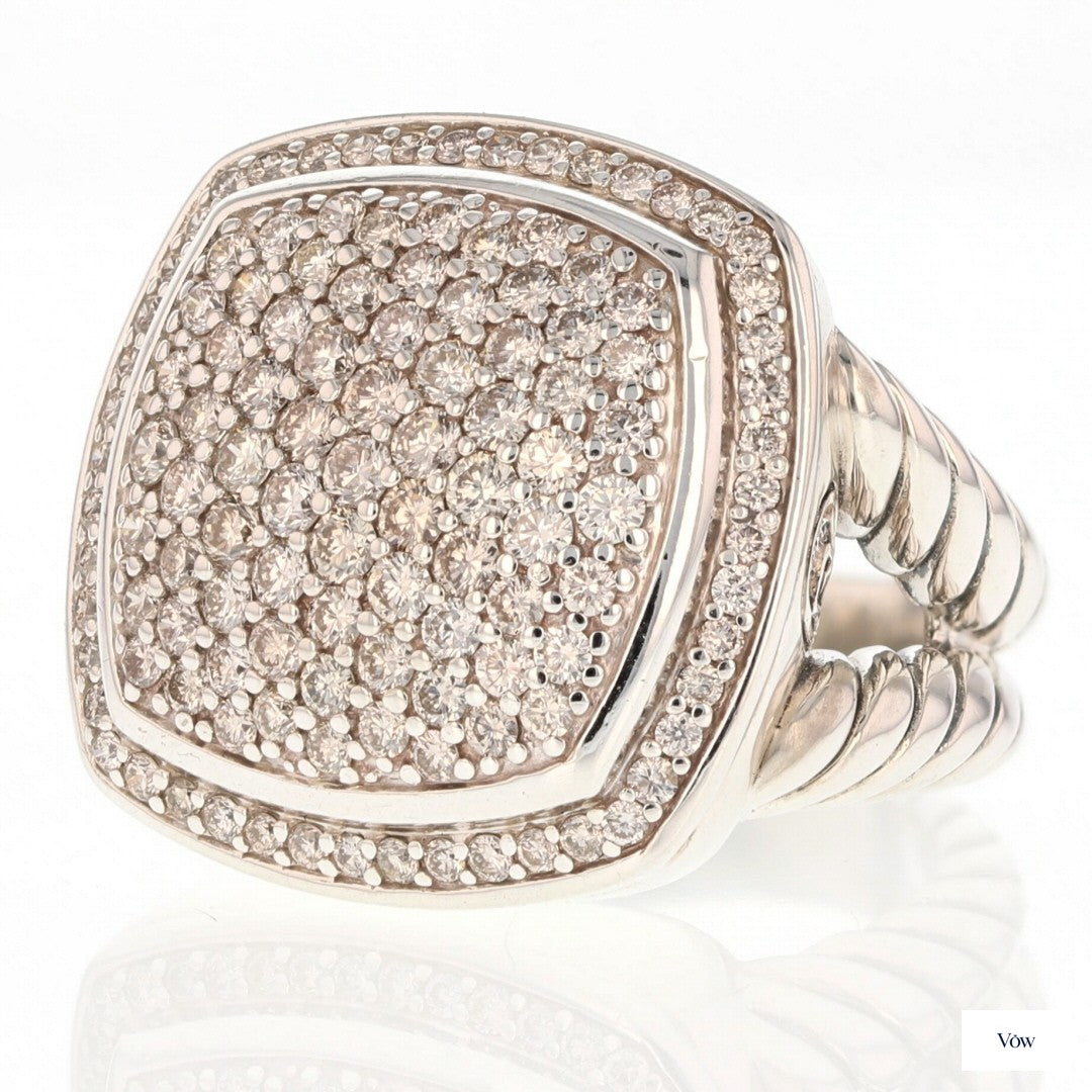 David Yurman Albion — 1.70ct Diamond Pavé Ring, Sterling Silver — Authentic Pre-Owned