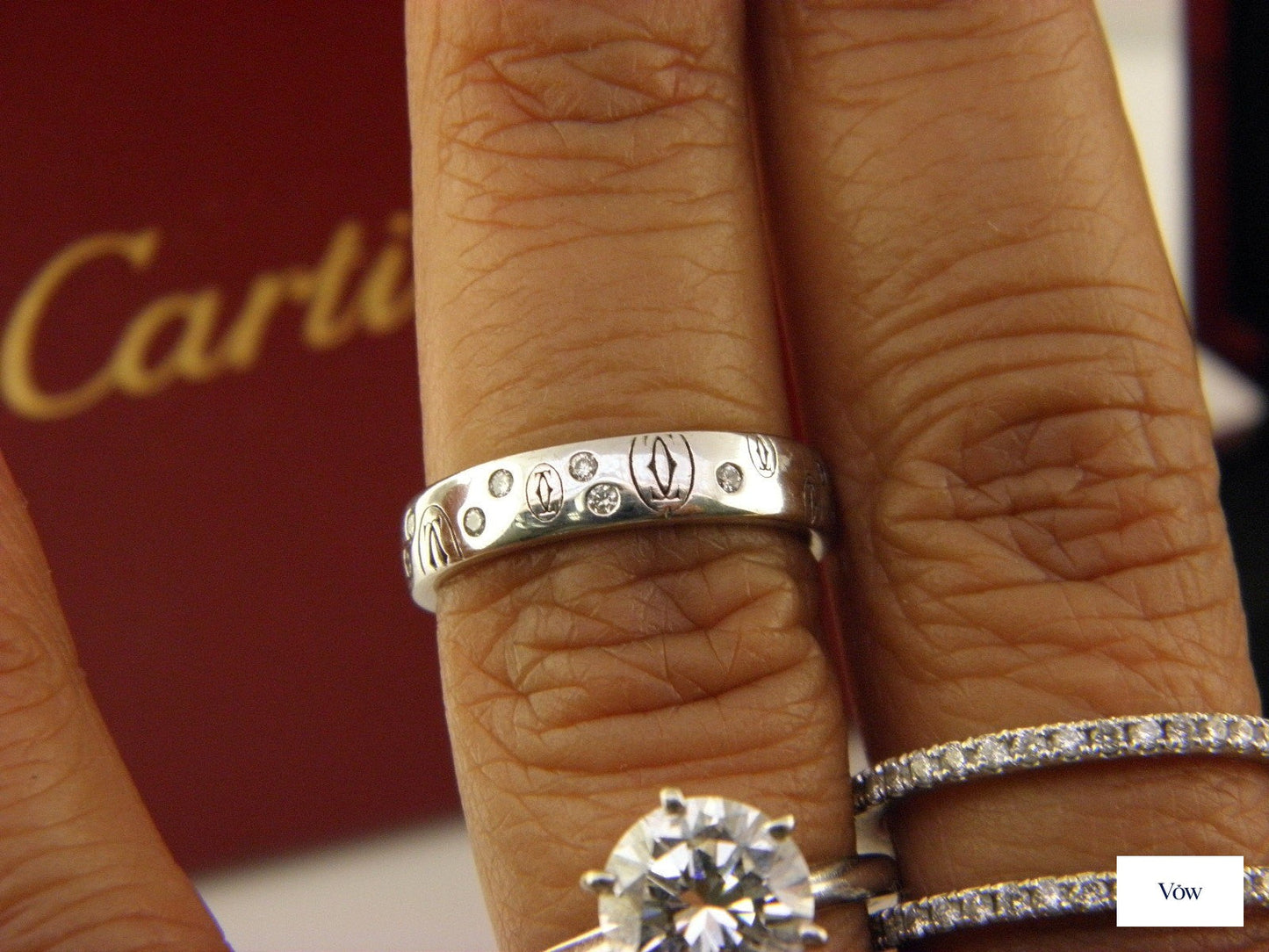 Cartier Logo de Cartier — 0.14ct Round Diamonds, 18K White Gold — Authentic Pre-Owned
