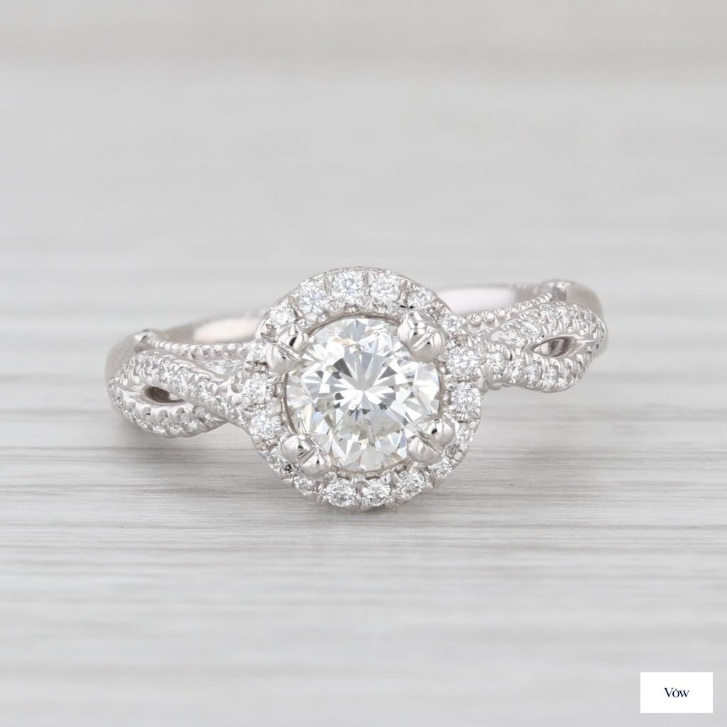 Verragio Halo Round Diamond Ring — 1.32ct, 14k White Gold — Authentic Pre-Owned