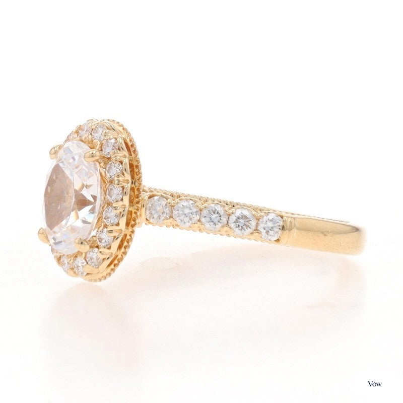 Verragio Semi-Mount Halo — 0.60ct Oval, 14k Yellow Gold — Authentic Pre-Owned