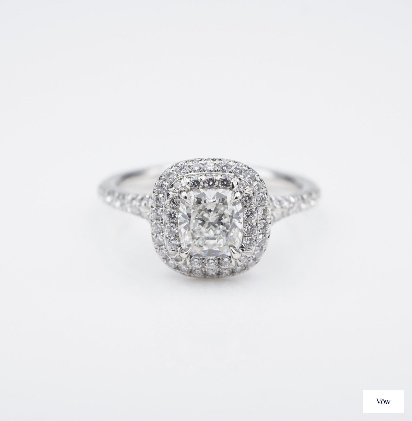 Tiffany & Co. Soleste® — 0.73ct Cushion Diamond Ring, Platinum — Authentic Pre-Owned