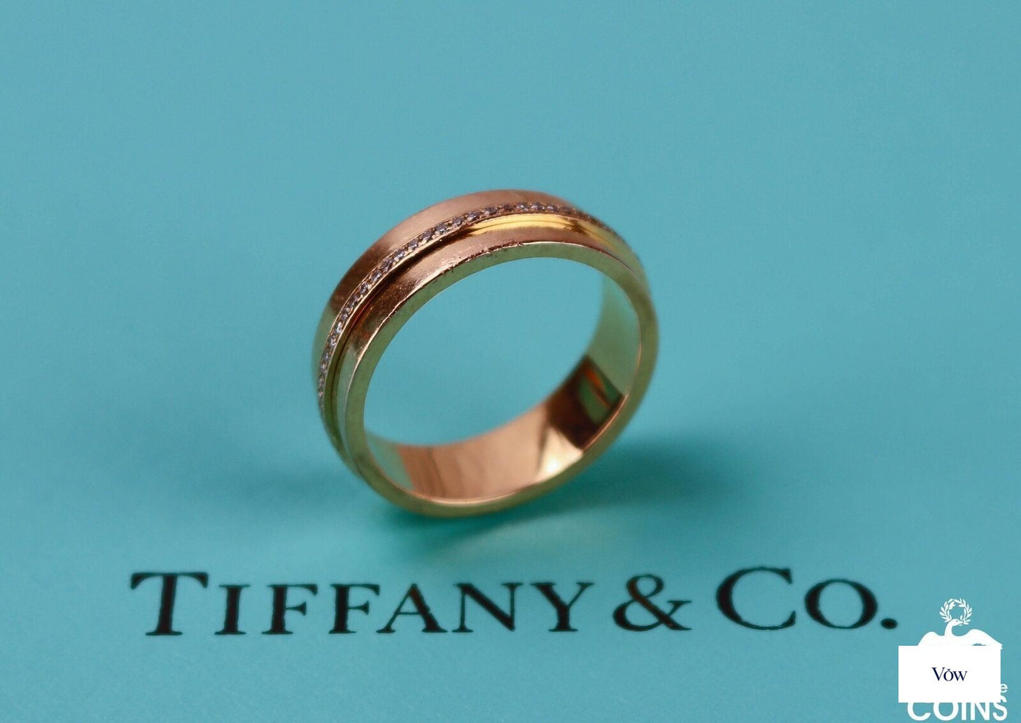 Tiffany & Co. Wide T Band — 0.12ct Yellow Gold Ring — Authentic Pre-Owned