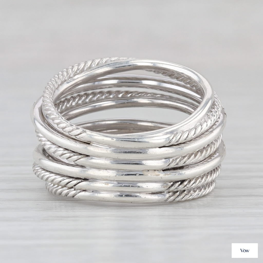 David Yurman Crossover Ring — 0.30ct Diamond, Sterling Silver — Authentic Pre-Owned