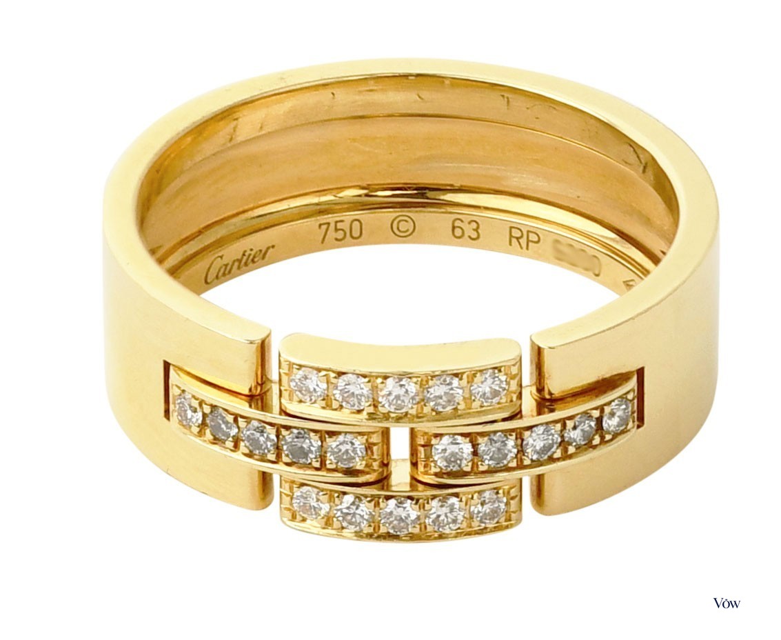 Cartier Maillon Panthère Diamond Ring — 18k Yellow Gold — Authentic Pre-Owned