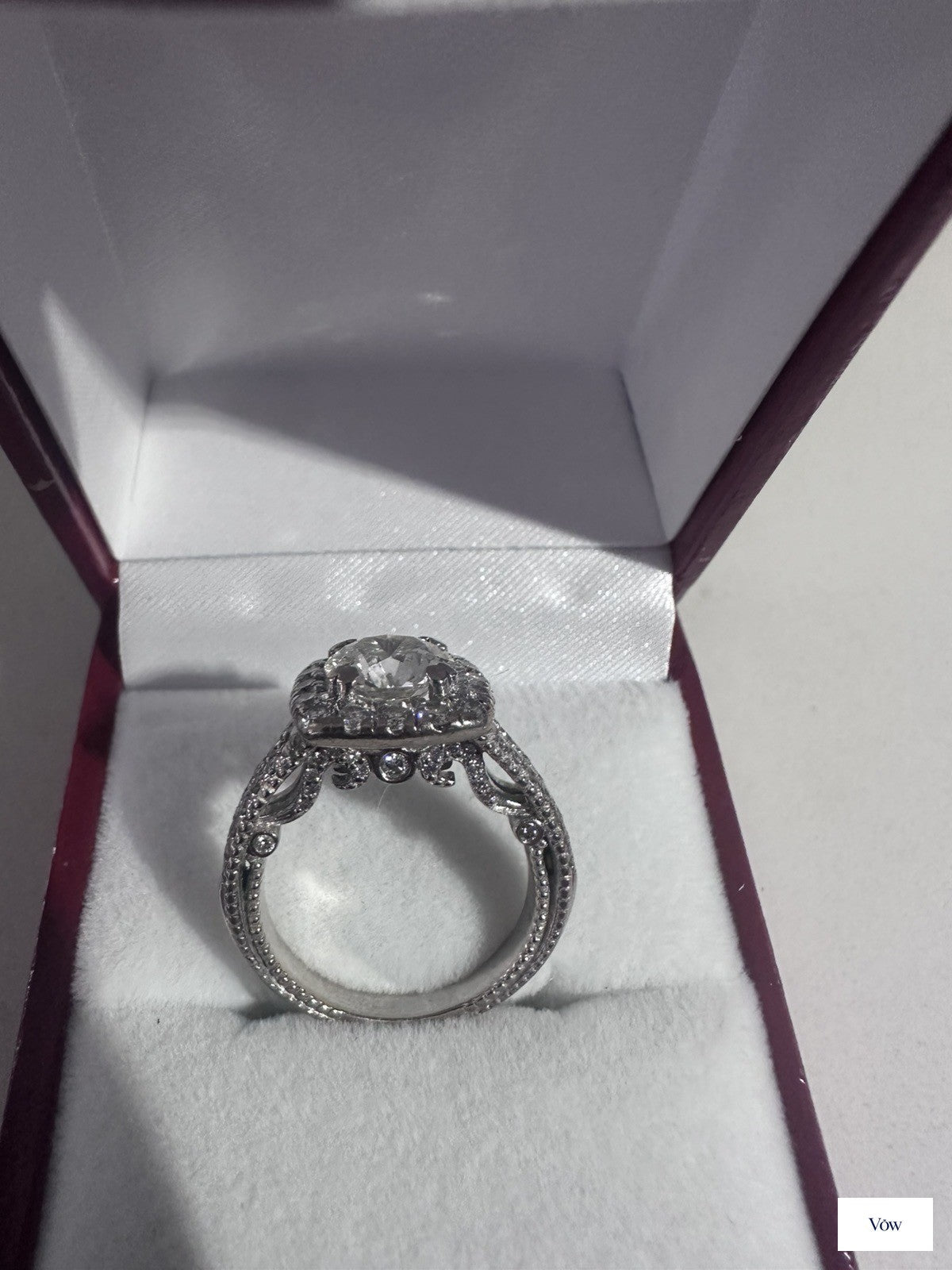 Verragio Halo Diamond Ring — 1.35ct, 18K White Gold — Authentic Pre-Owned