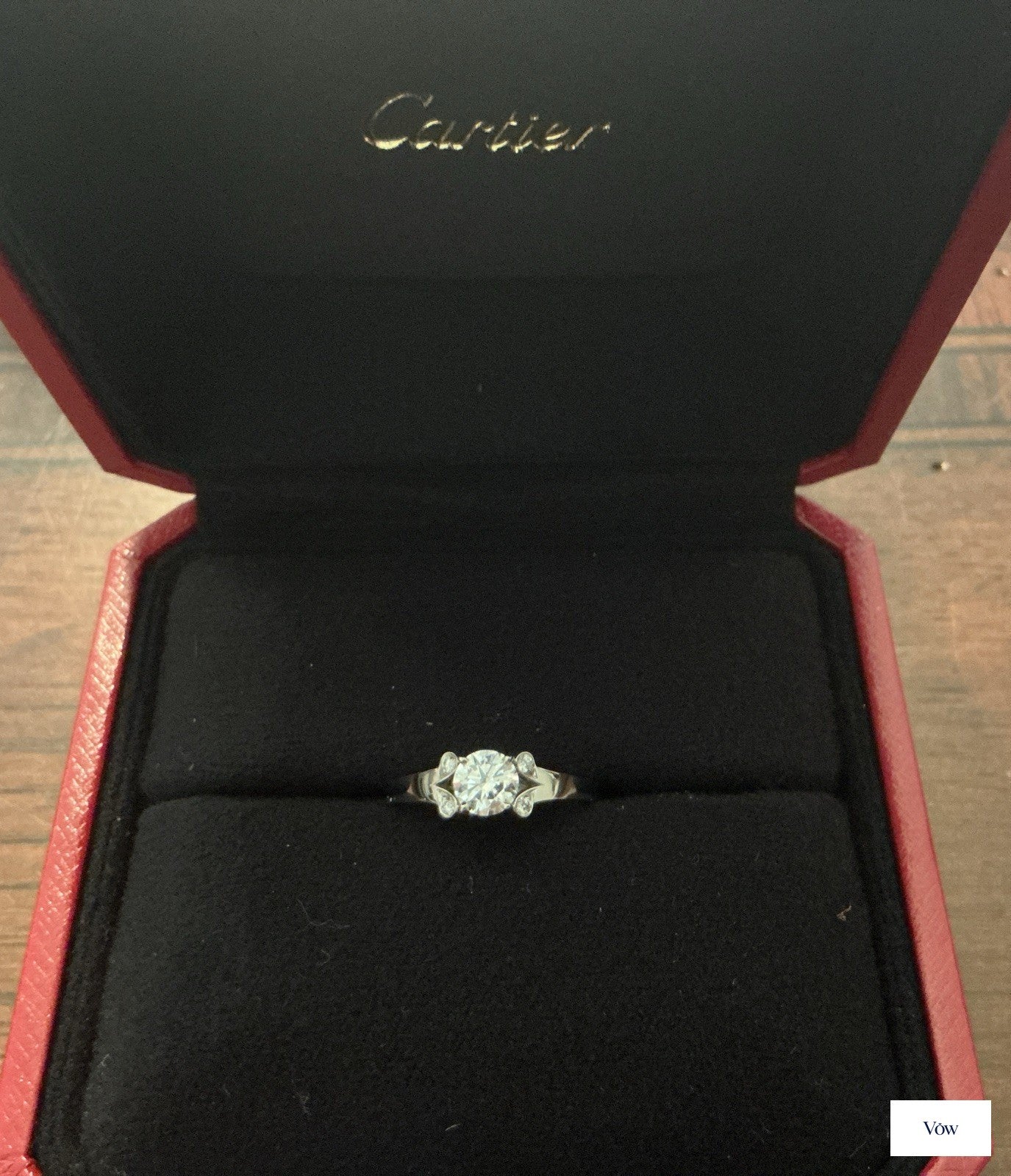 Cartier Ballerine Solitaire — 0.41ct Diamond, 18K White Gold — Authentic Pre-Owned
