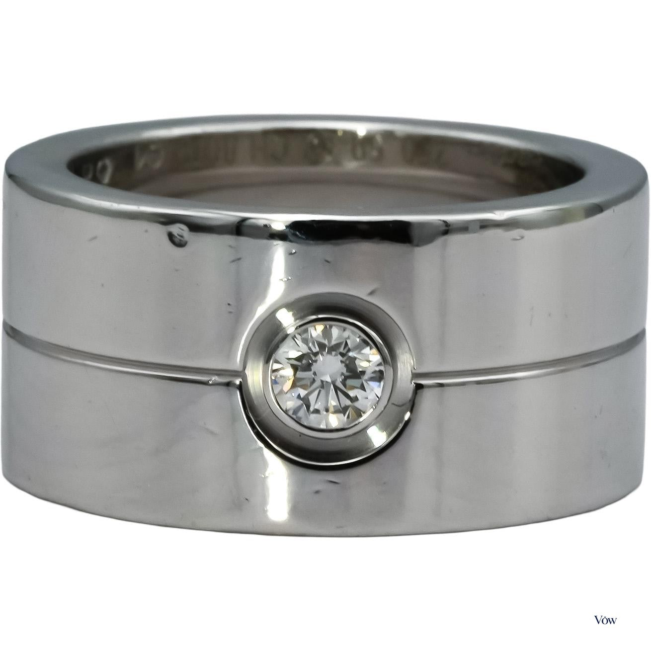 Cartier Diamond Band Ring — 0.25ct Round, 18k White Gold — Authentic Pre-Owned