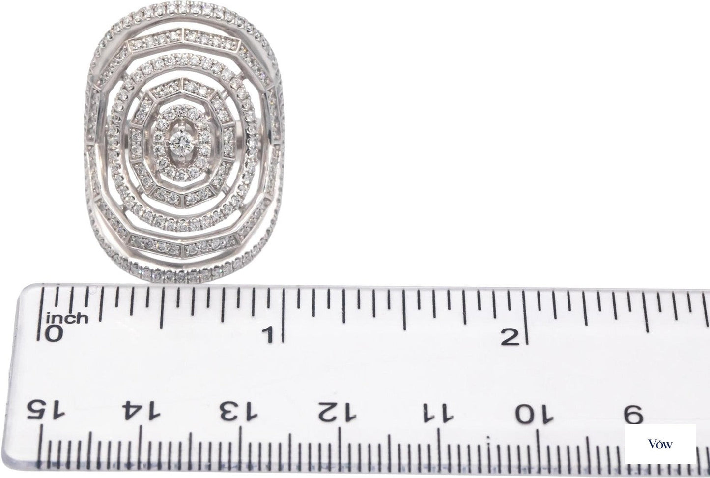 David Yurman Diamond Stax Cocktail Ring — 1.05ct, 18k White Gold — Authentic Pre-Owned