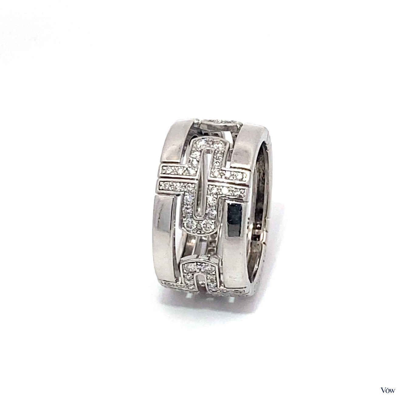 Bulgari Parentesi Diamond Ring — 18K White Gold — Authentic Pre-Owned