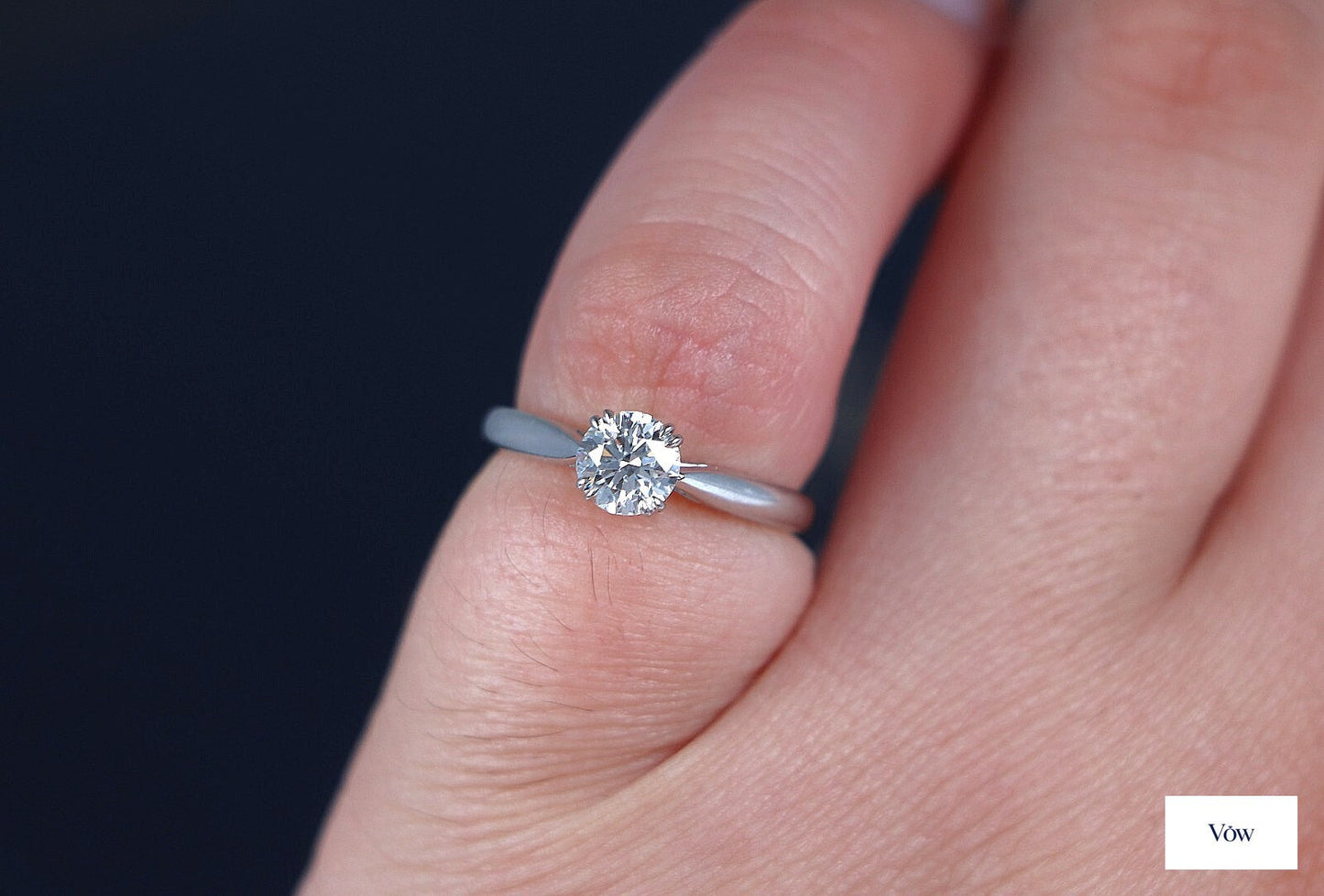 Harry Winston Solitaire — 0.55ct Round Diamond, Platinum — Authentic Pre-Owned