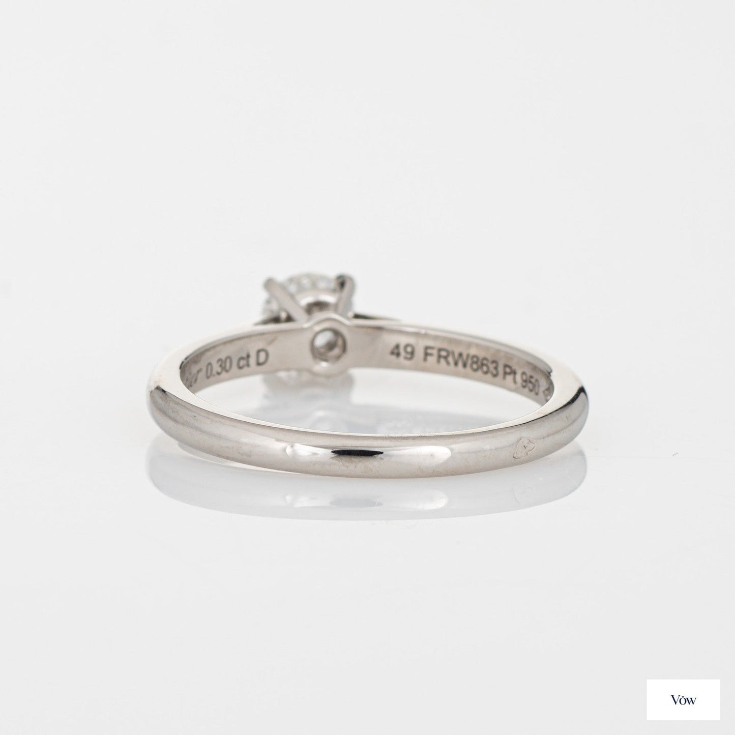Cartier Solitaire Diamond Ring — 0.30ct Round, Platinum — Authentic Pre-Owned