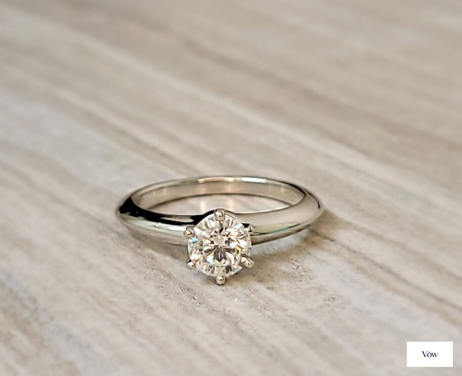 Tiffany & Co. Round Brilliant Solitaire — 0.72ct Diamond, Platinum — Authentic Pre-Owned