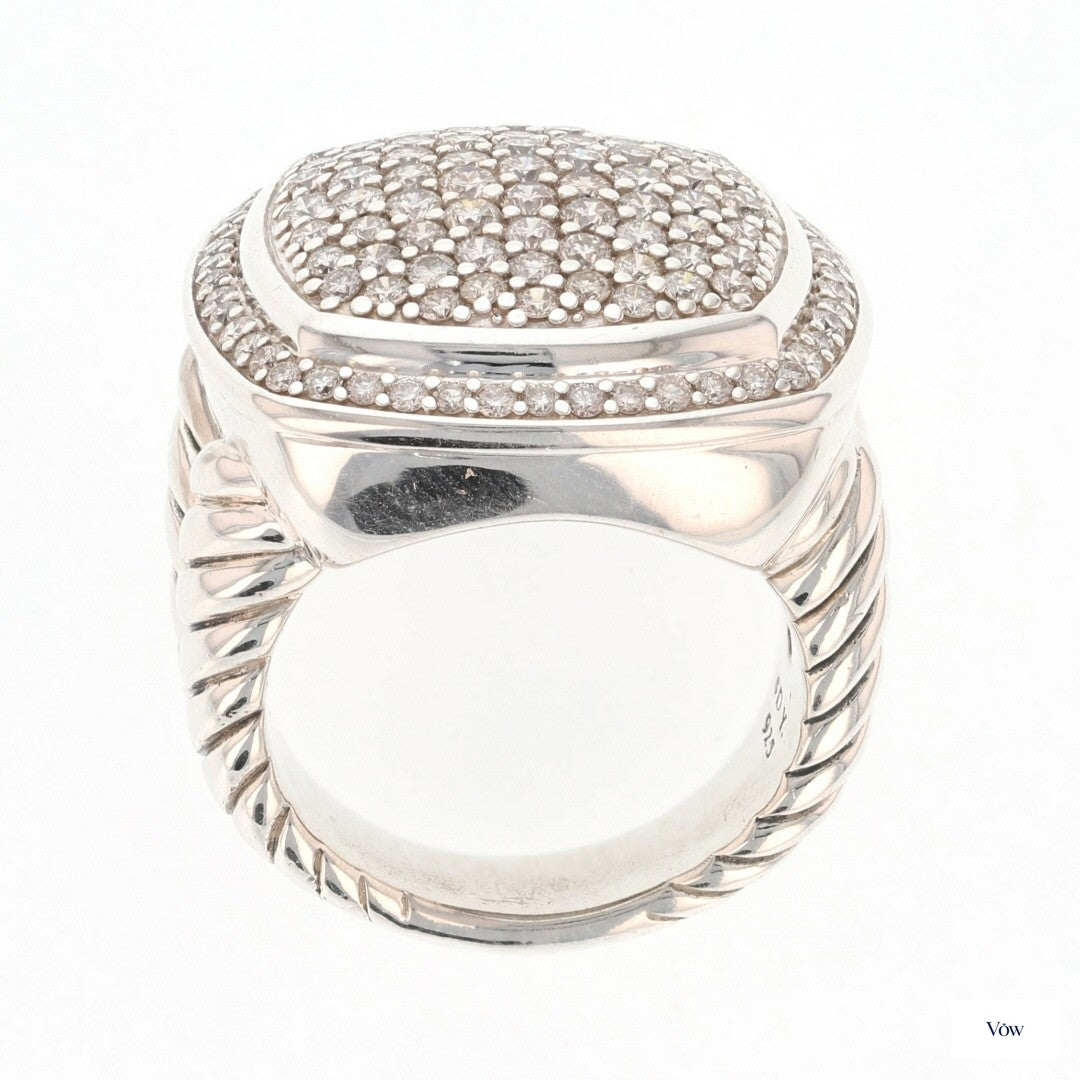 David Yurman Albion — 1.70ct Diamond Pavé Ring, Sterling Silver — Authentic Pre-Owned
