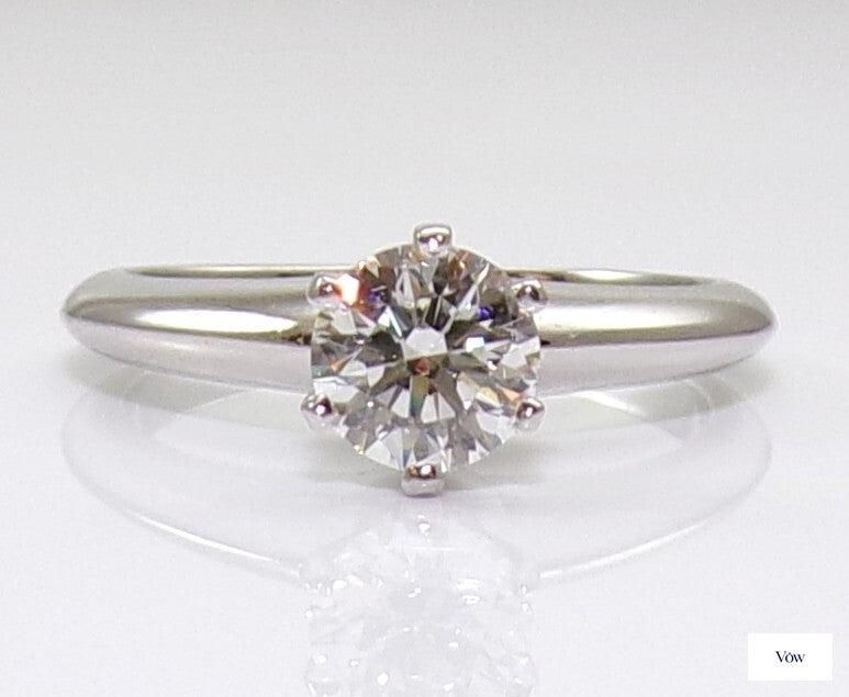 Tiffany & Co. Round Brilliant Diamond Ring — 0.64ct, Platinum — Authentic Pre-Owned