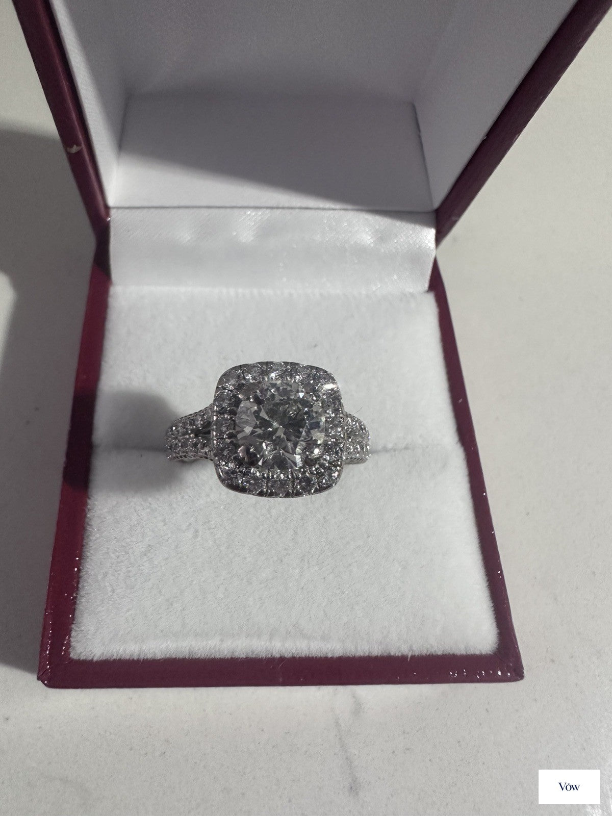 Verragio Halo Diamond Ring — 1.35ct, 18K White Gold — Authentic Pre-Owned