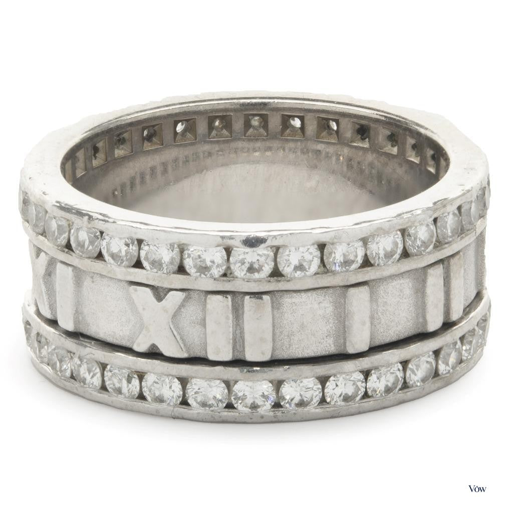 Tiffany & Co. Atlas Diamond Band — 1.40ct Round, 18K White Gold — Authentic Pre-Owned