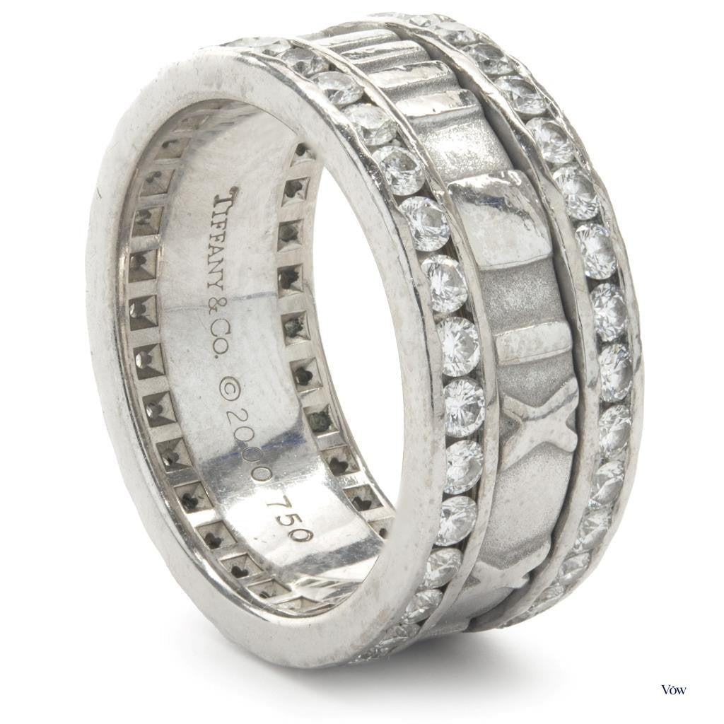 Tiffany & Co. Atlas Diamond Band — 1.40ct Round, 18K White Gold — Authentic Pre-Owned