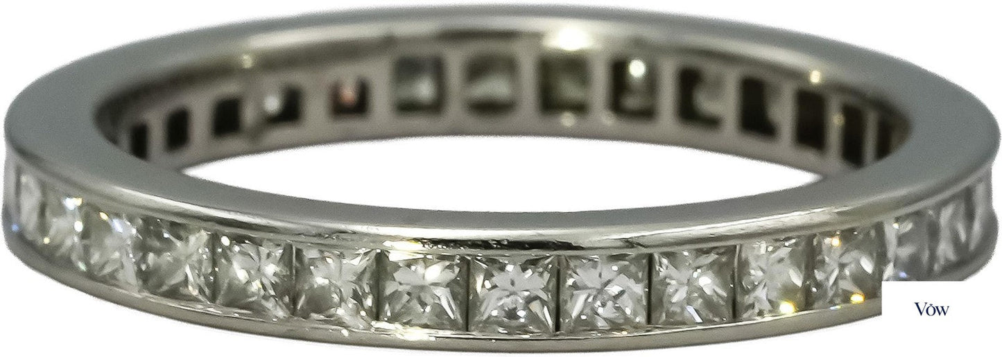 Tiffany & Co. Platinum Diamond Eternity Band — 0.58ct Princess Cut — Authentic Pre-Owned