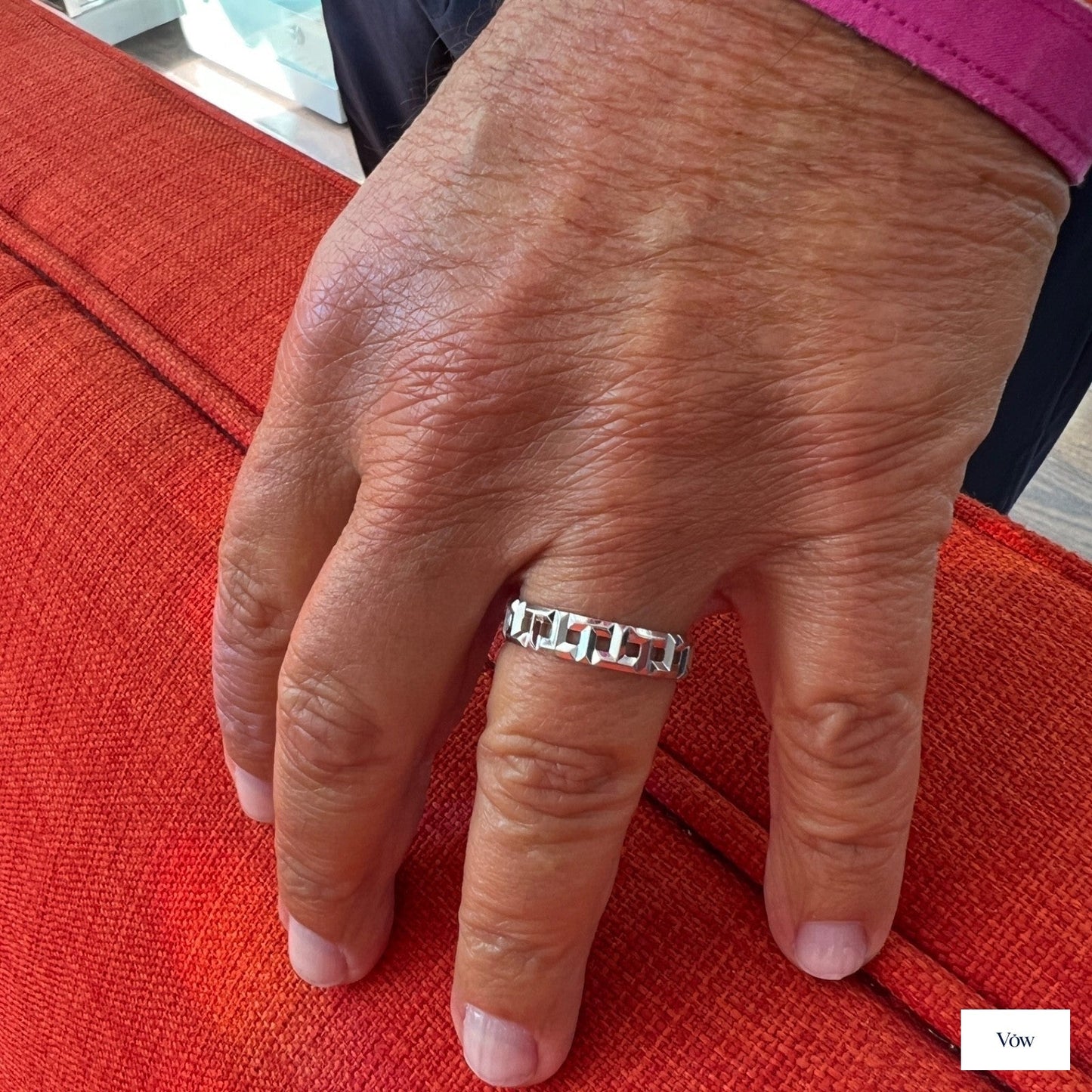 Tiffany & Co. True Wide Wedding Ring — 18K White Gold, Size 12.25 — Authentic Pre-Owned