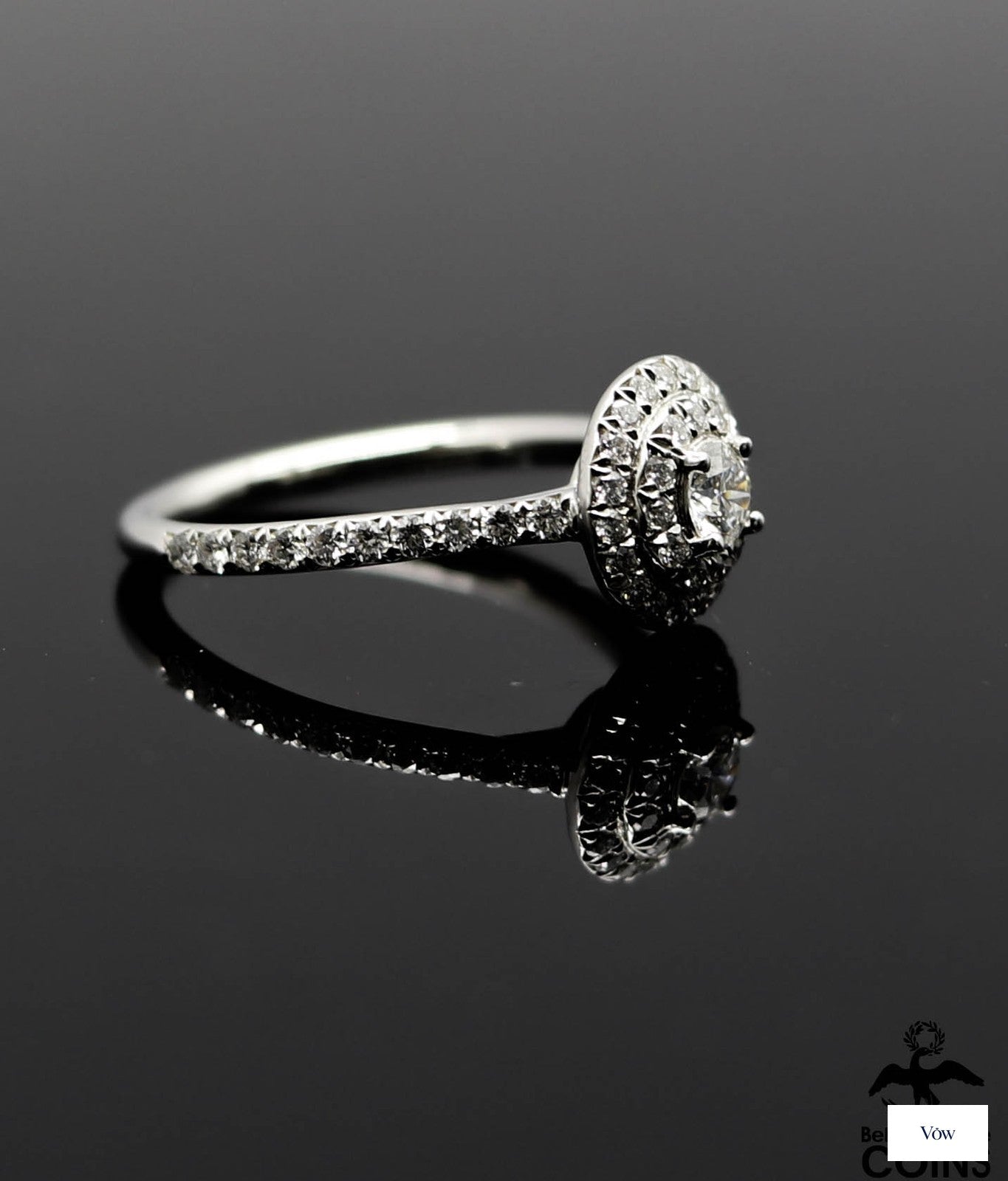 Tiffany & Co. Diamond Halo Engagement Ring — 0.46ct, Platinum — Authentic Pre-Owned