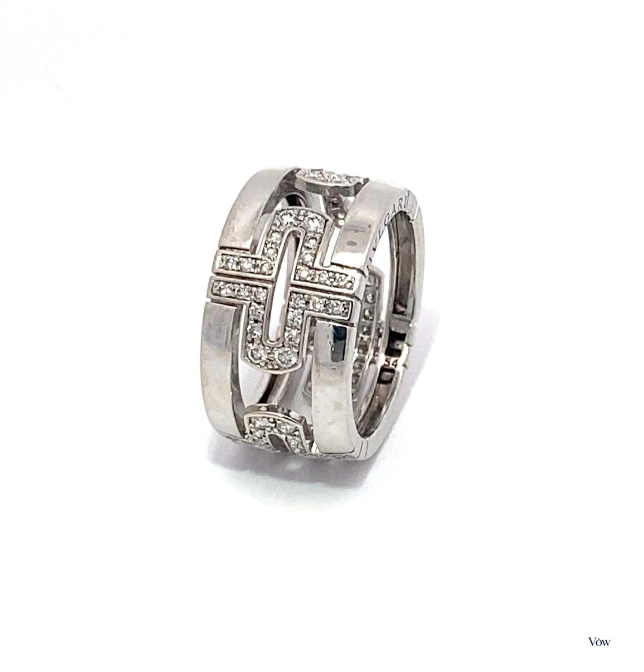 Bulgari Parentesi Diamond Ring — 18K White Gold — Authentic Pre-Owned