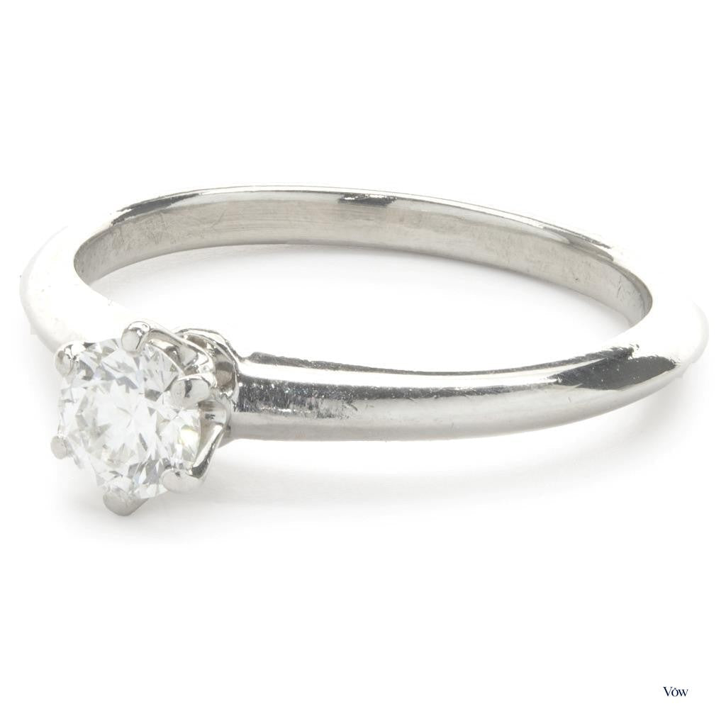 Tiffany & Co. Round Brilliant Solitaire — 0.39ct Diamond, Platinum — Authentic Pre-Owned