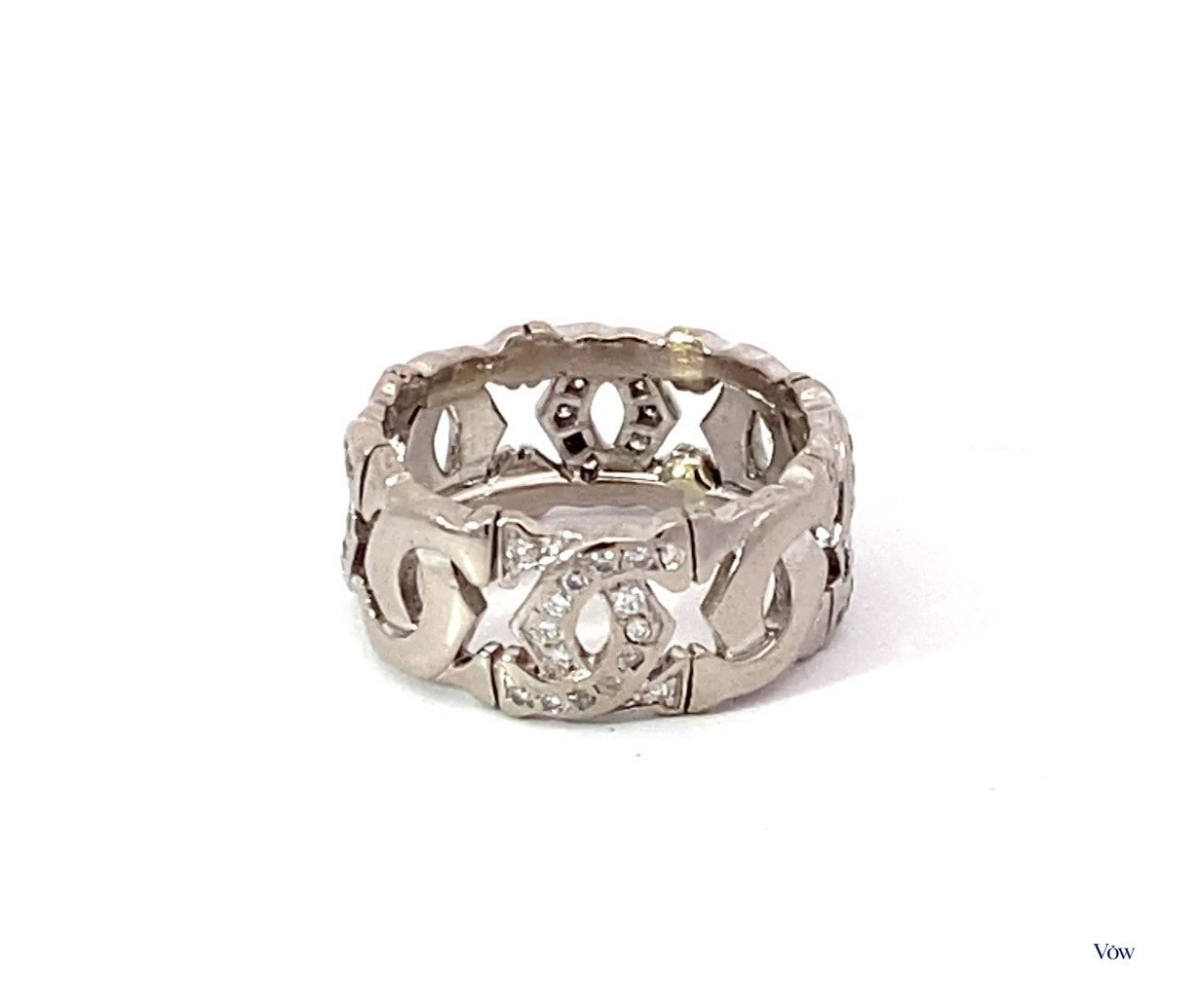 Cartier Entrelaces Diamond Band — 18K White Gold, Size 5 — Authentic Pre-Owned